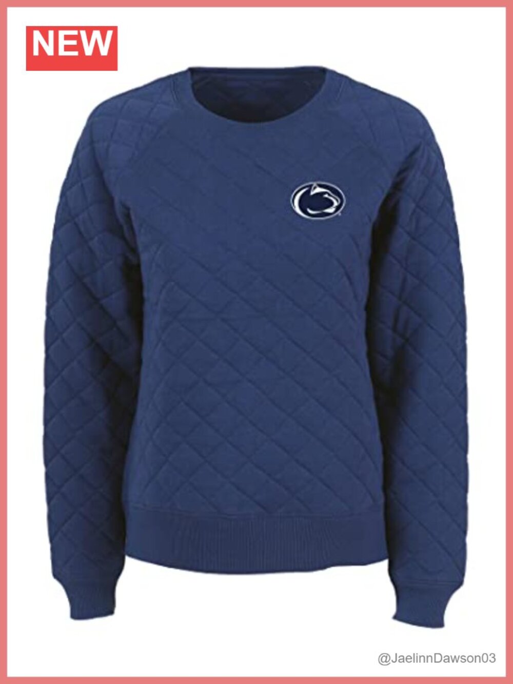 Quilted Crew Sweatshirt Diamond Quilting Raglan Sleeve Pullover Layer